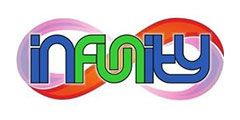 Logo design for Infinity featuring vibrant colours and a modern font, symbolising limitless possibilities and creativity.